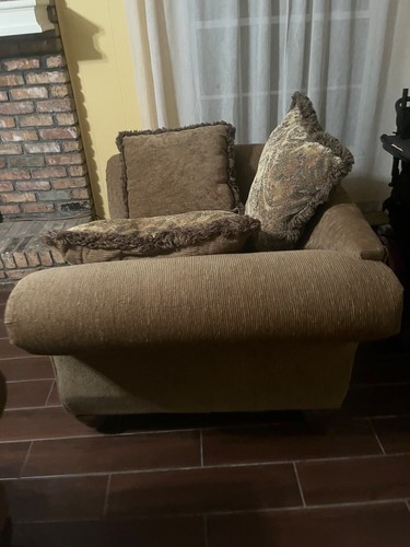 Upholstered sofa with chairs - with,